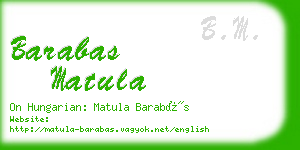 barabas matula business card